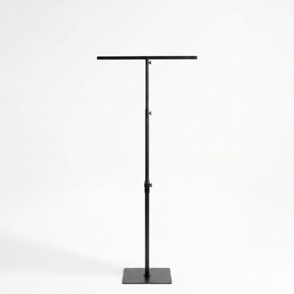 Black Metal T Shape Backdrop Stand Extendable 1m-3m