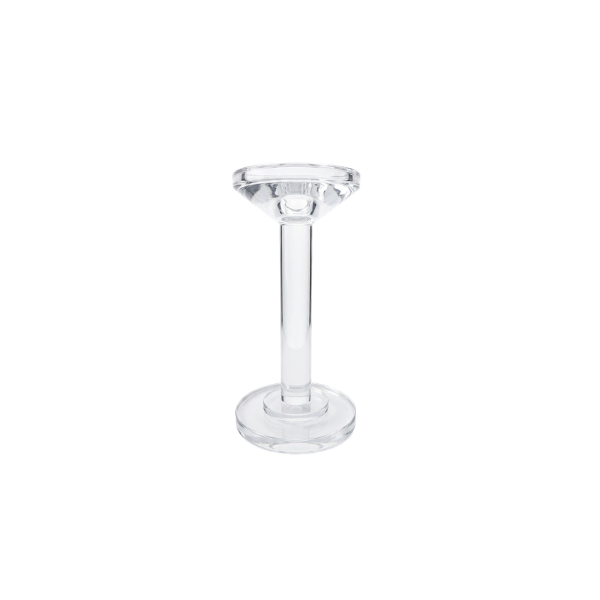 6 x Clear Crystal Glass 2 in 1 Taper and Pillar Candle Holders 20cm