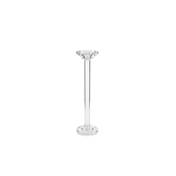 6 x Clear Crystal Glass 2 in 1 Taper and Pillar Candle Holders 40cm