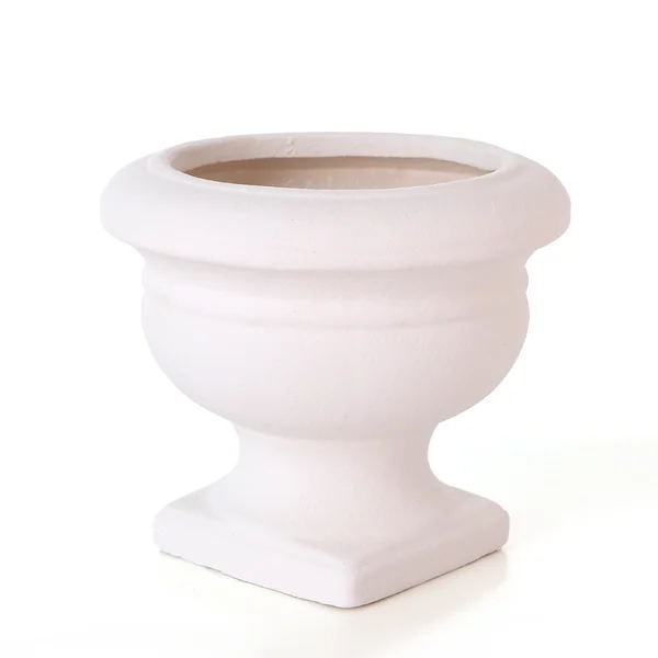 Classic Rolled Rim Ceramic Urn Vase White
