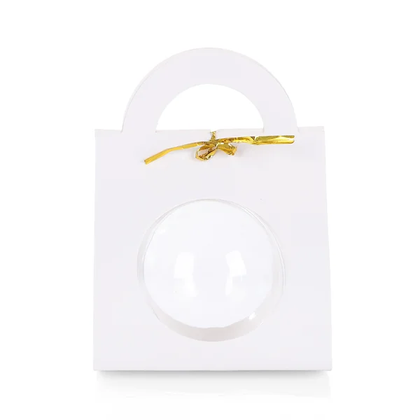 10 x Clear Ball Favour Gift Box with Handle White