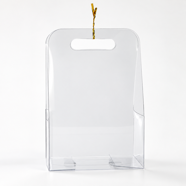 10 x Clear PVC Gift Carry Bags with Handle