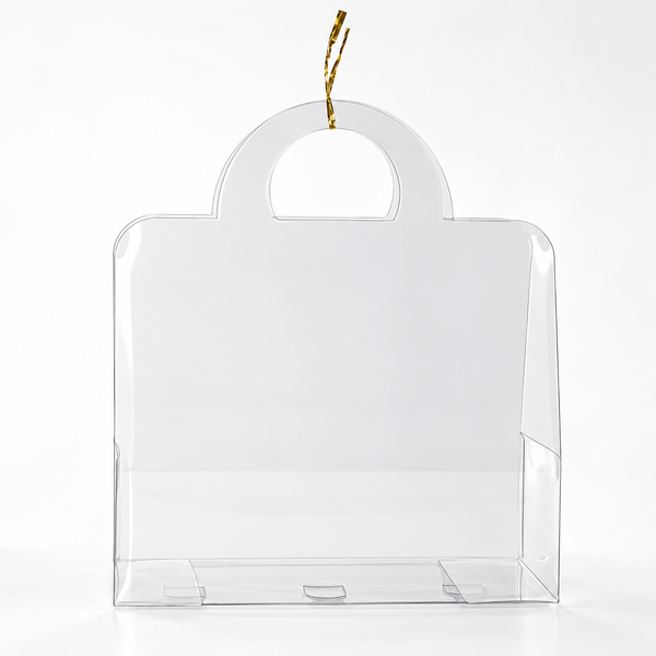 10 x Clear PVC Gift Bag with Round Handle