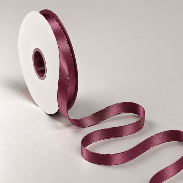 Double Faced Satin Ribbon Wine Rose 10mm x 91m