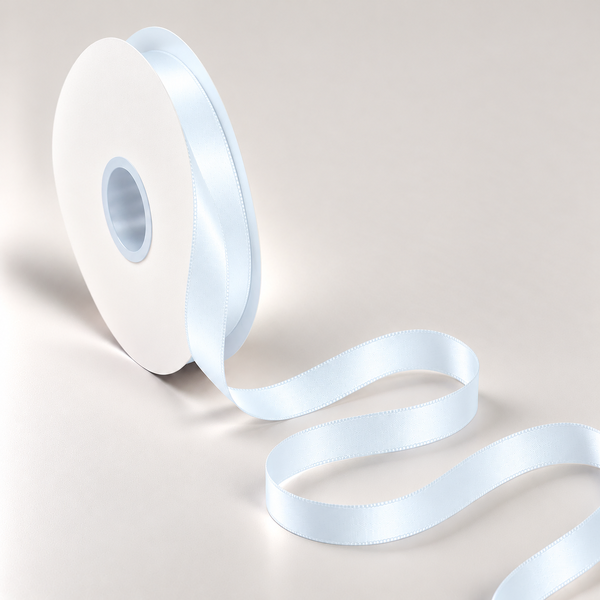 Double Faced Satin Ribbon Crystal Blue 10mm x 91m