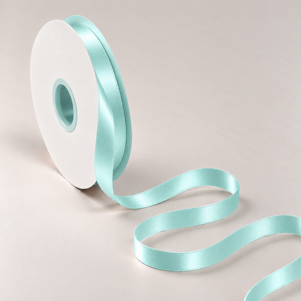 Double Faced Satin Ribbon Aqua 10mm x 91m