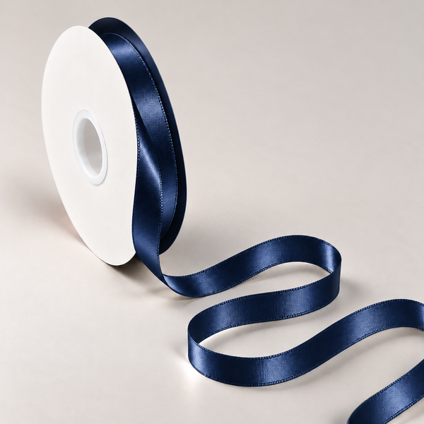 Double Faced Satin Ribbon Navy Blue 10mm x 91m
