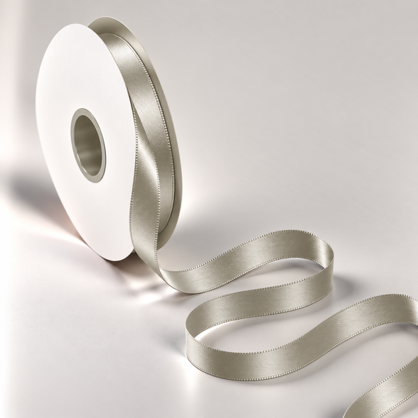 Double Faced Satin Ribbon Olive Grey 10mm x 91m