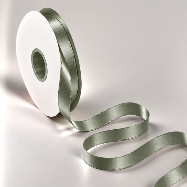 Double Faced Satin Ribbon Sage Green 10mm x 91m