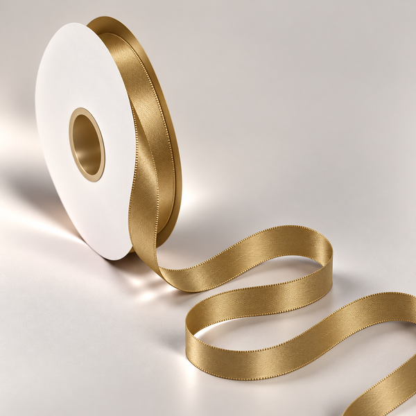 Double Faced Satin Ribbon Vintage Gold 10mm x 91m