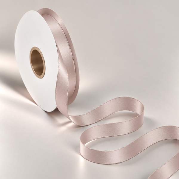 Double Faced Satin Ribbon Rose Beige 10mm x 91m