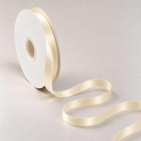 Double Faced Satin Ribbon Butter Yellow 10mm x 91m