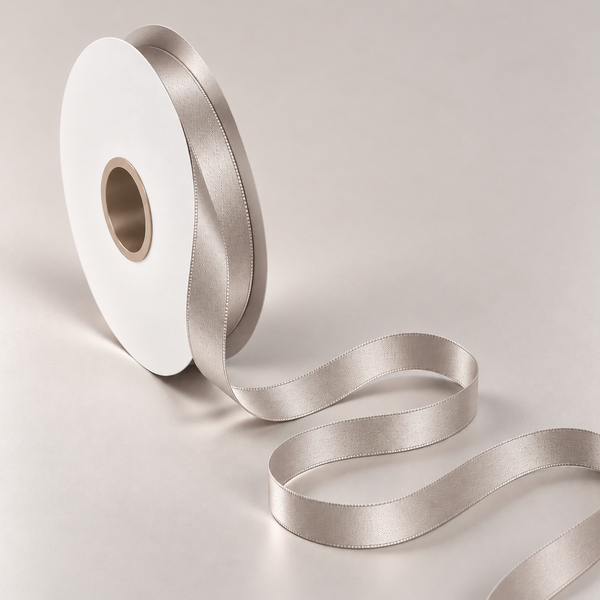 Double Faced Satin Ribbon Taupe10mm x 91m