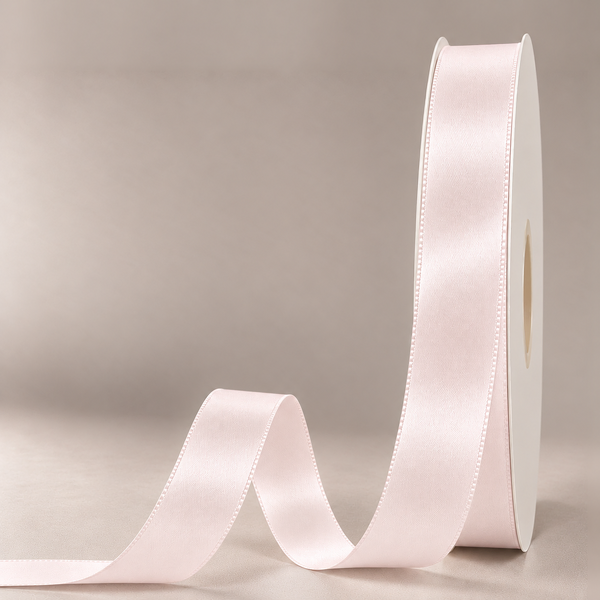 Double Faced Satin Ribbon Crystal Pink 25mm x 91m