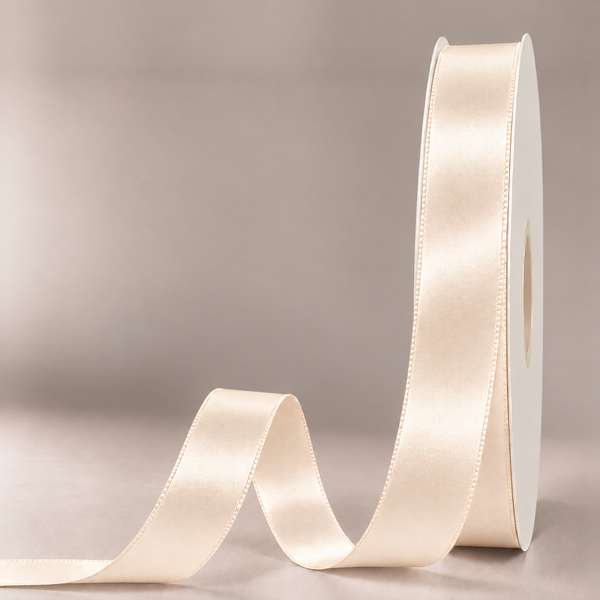 Double Faced Satin Ribbon Champagne 25mm x 91m
