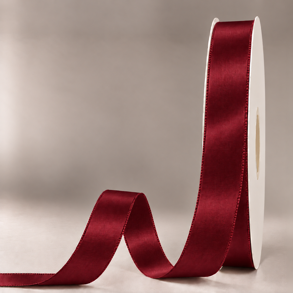 Double Faced Satin Ribbon Scarlet Red 25mm x 91m