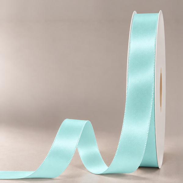 Double Faced Satin Ribbon Aqua 25mm x 91m