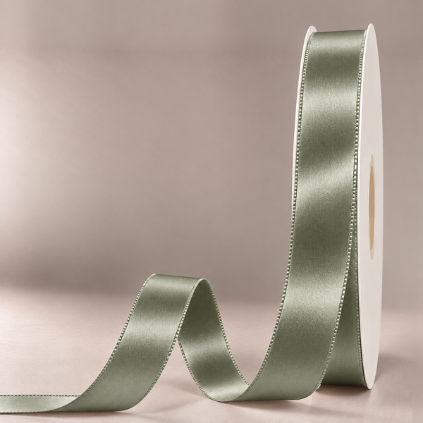 Double Faced Satin Ribbon Sage Green 25mm x 91m