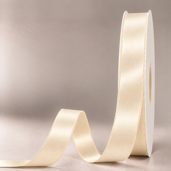 Double Faced Satin Ribbon Butter Cream Yellow 10mm x 91m