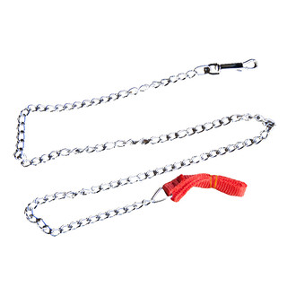120CM Pet Dog Cat Metal Chain Clip Red Nylon Handle Walking Lead Leash