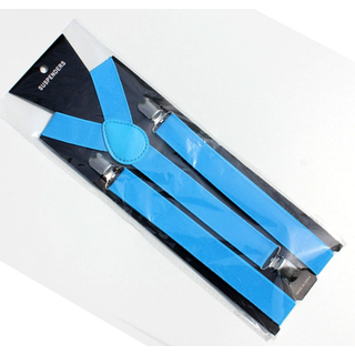 10 x Light Blue Mens Womens Y-Back Clips Suspenders Adjustable Elastic Braces