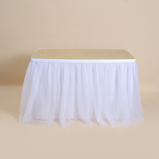 White Table Skirt Tutu Tulle Table Dress Wedding Party Table Decor 183cm