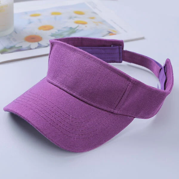 Bulk Lot x 12 Plain Purple Visor Golf Tennis Caps  Hat Cap New