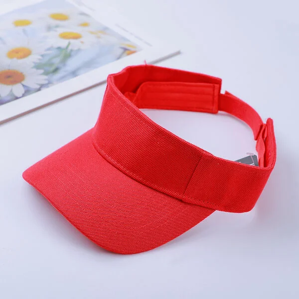 Bulk Lot x 12 Plain Red Visor Golf Tennis Caps  Hat Cap New