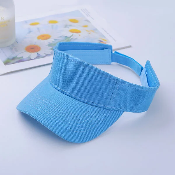 Bulk Lot x 12 Plain Blue Visor Golf Tennis Caps  Hat Cap New