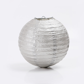 12 x Silver Round 8" Paper Lantern