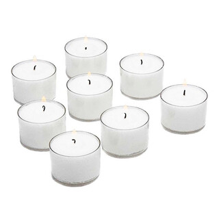 Bulk Lot x 200 White 9Hours Tealight Candle With Clear Acrylic Cup