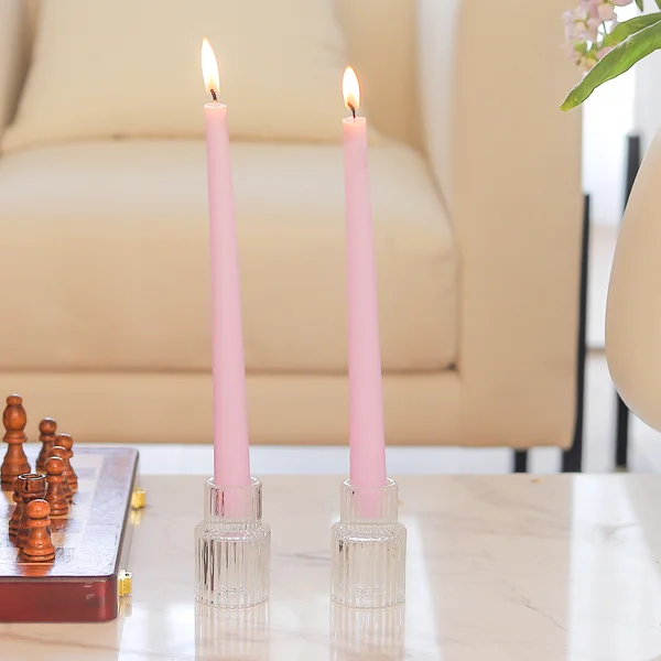 120 x Lilac Dripless Taper Dinner Candle 25cm Long