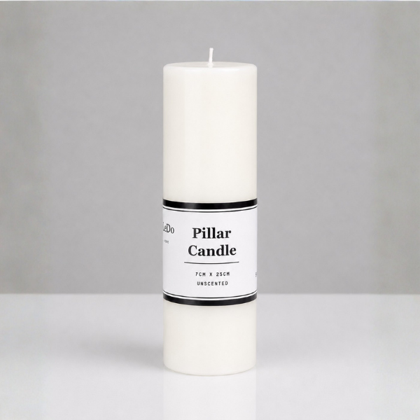12 x Candle Do White Unscented Pillar Candles 7 x 25cm Wholesale Bulk