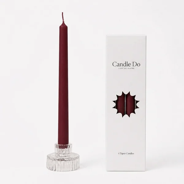 Candle Do 48 x Taper Candles Burgundy 30cm