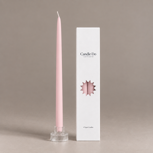 CandleDo 48 x Statement Taper Candles Pink 40cm