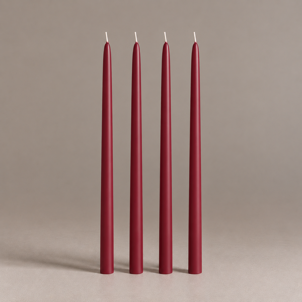 Candle Do 4 x Statement Taper Candles Burgundy 40cm