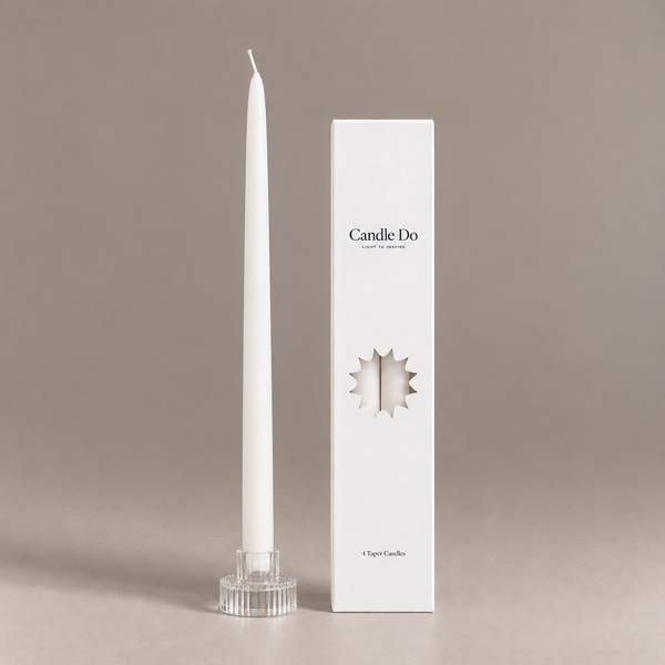 CandleDo 48 x Statement Taper Candles Off White 40cm