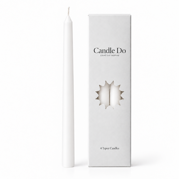 CandleDo x 4 Taper Candles White 30cm