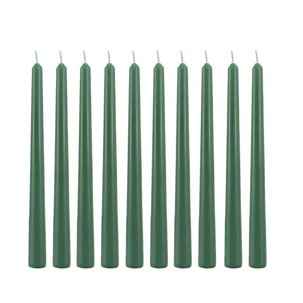 Candle Do 10 x Taper Candle Olive Green 25cm