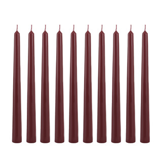 Candle Do 10 x Taper Candle Burgundy Red 25cm