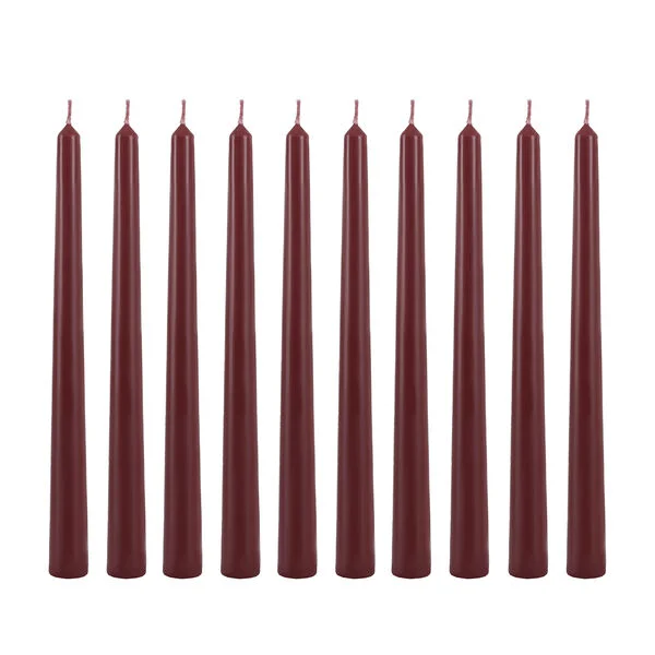 Candle Do 10 x Taper Candle Burgundy Red 25cm