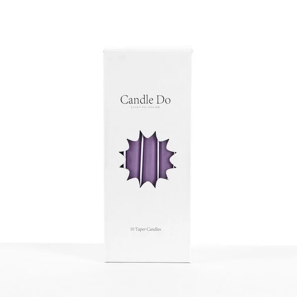 120 x Candle Do Lavender Purple Unscented Tapered Taper Candles 25cm Long Wholesale Bulk