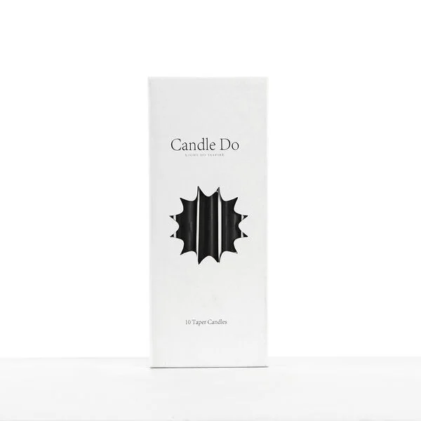 120 x Candle Do Black Unscented Tapered Taper Candles 25cm Long Wholesale Bulk