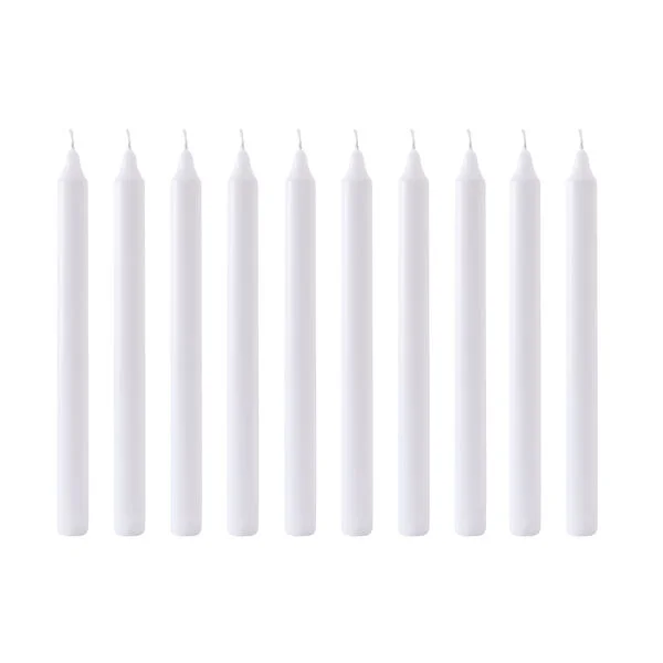 Candle Do 10 x Dinner Candle White 25cm