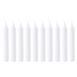 Candle Do 10 x Dinner Candle White 14cm