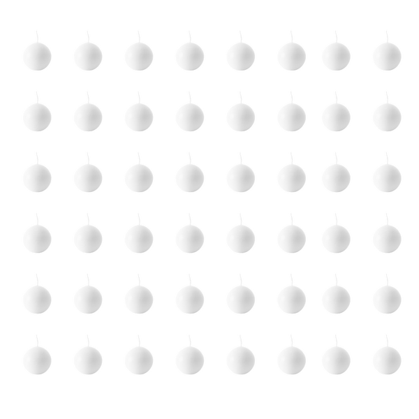 Candle Do 48 x Round Sphere White Ball Candle 7.5cm