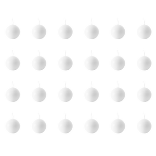 Candle Do 24 x Round Sphere White Ball Candle 10cm