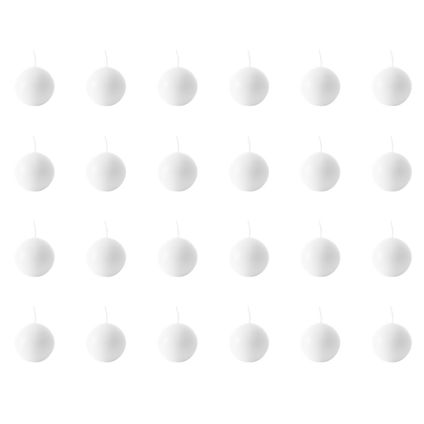 Candle Do 24 x Round Sphere White Ball Candle 10cm