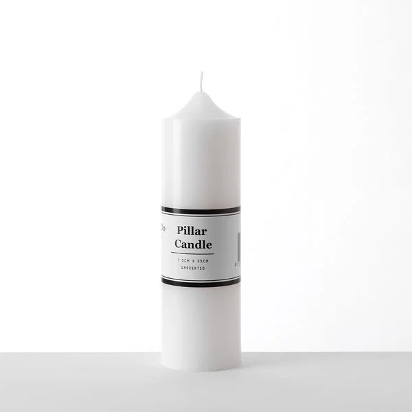12 x Candle Do White Unscented Pillar Church Candles 7.5 x 25cm Wholesale Bulk