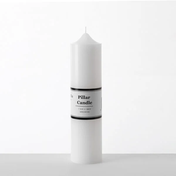 6 x Candle Do White Unscented Pillar Church Candles 7.5 x 30cm Wholesale Bulk